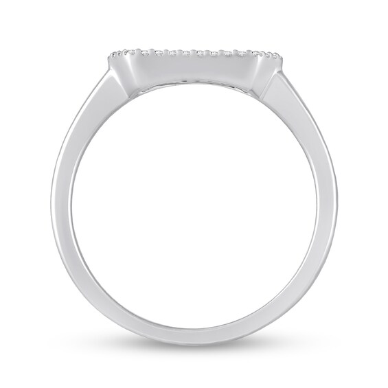 1/5 CT. T.w. Multi-Diamond Sideways Hexagon Ring in 10K White Gold