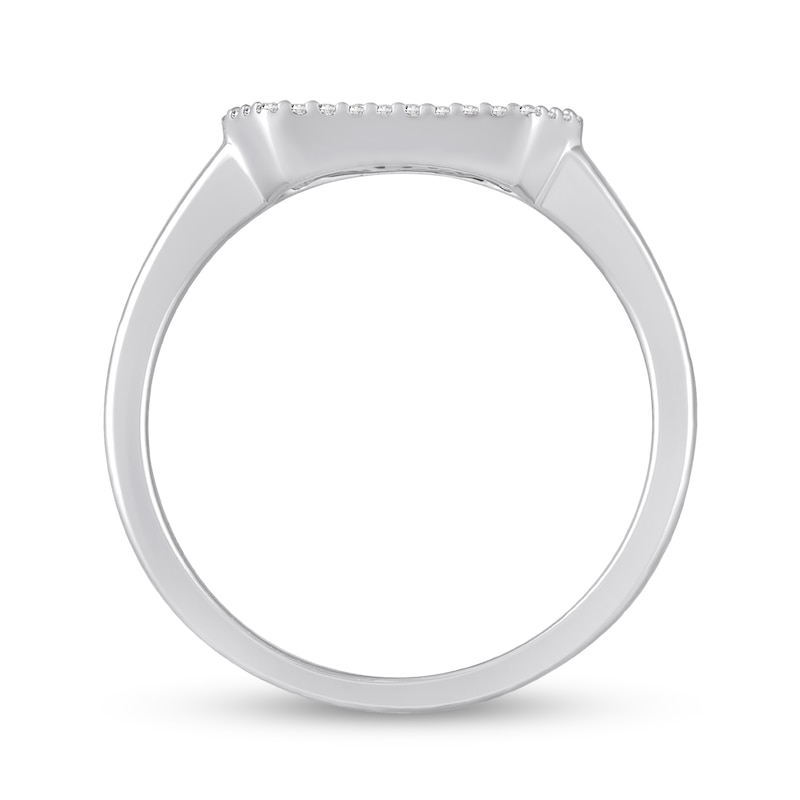 Main Image 4 of 1/5 CT. T.W. Multi-Diamond Sideways Hexagon Ring in 10K White Gold