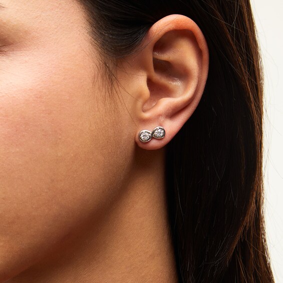 Zales x Nungu 3/4 CT. T.w. Diamond Infinity Stud Earrings in 14K White Gold