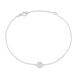 1/20 CT. T.W. Multi-Diamond Bezel-Look Bracelet in 10K White Gold