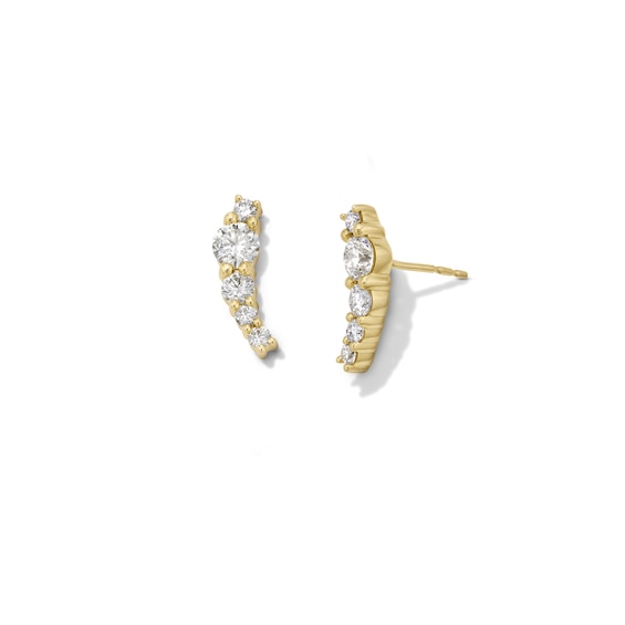Zales x Dorian Webb 7/8 CT. T.w. Diamond Crescent Stud Earrings in 14K Gold