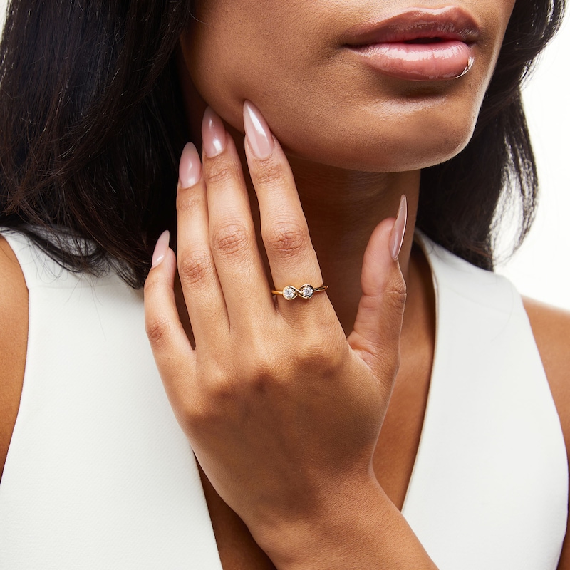 Main Image 2 of Zales x Nungu 3/8 CT. T.W. Diamond Infinity Ring in 14K Gold