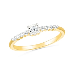 1/10 CT. T.W. Diamond Nine Stone Stackable Ring in 10K Gold