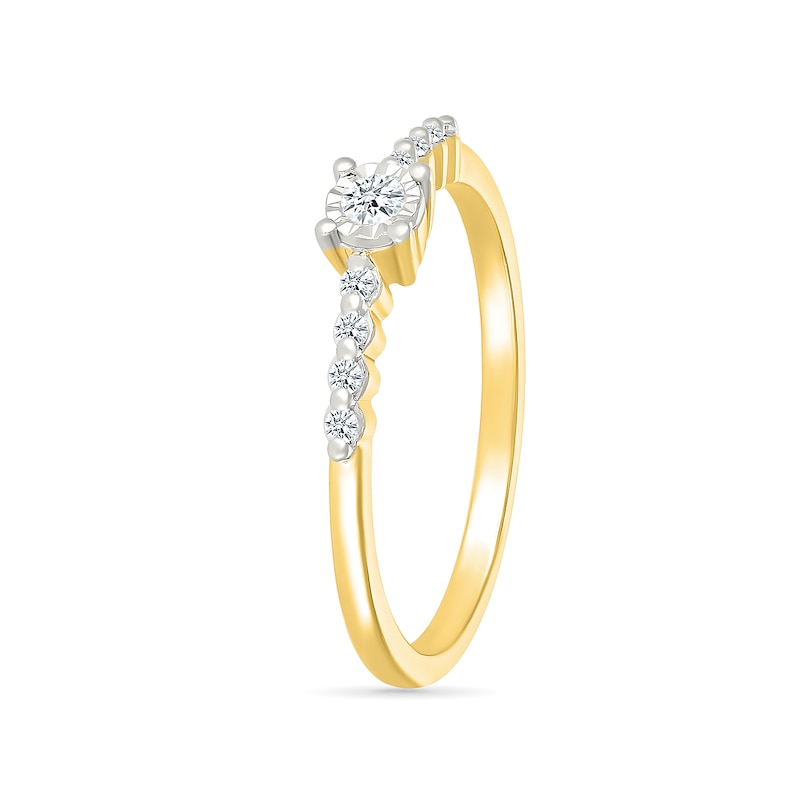 Main Image 2 of 1/10 CT. T.W. Diamond Nine Stone Stackable Ring in 10K Gold