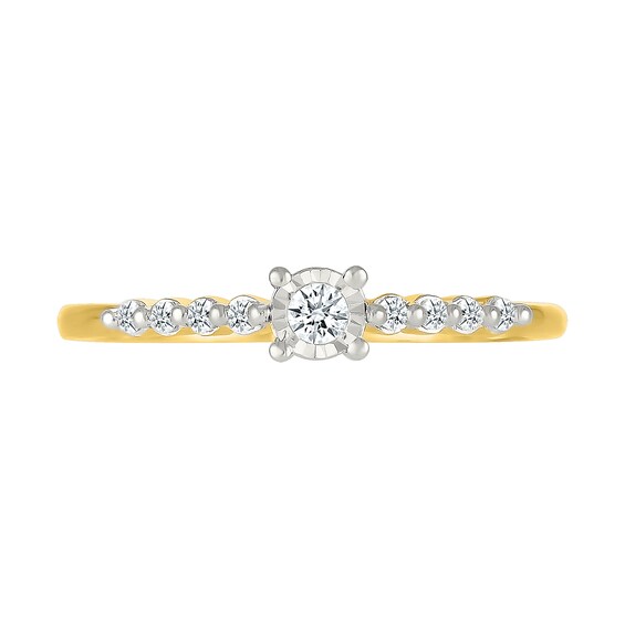 1/10 CT. T.w. Diamond Nine Stone Stackable Ring in 10K Gold