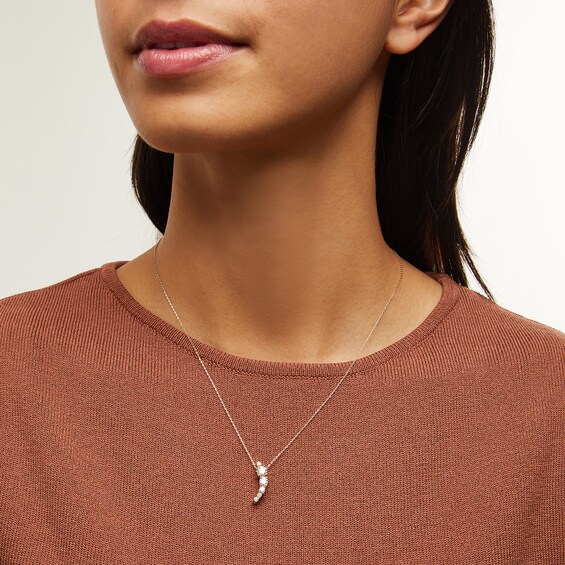 Zales x Dorian Webb 1 CT. T.w. Diamond Crescent Pendant in 14K Gold