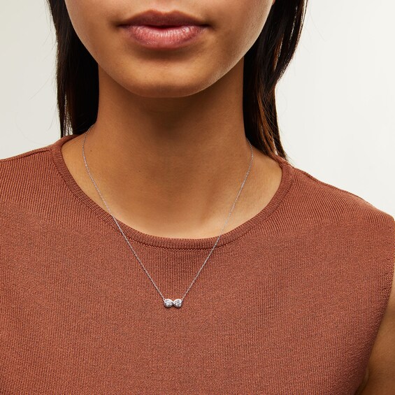 Zales x Nungu 3/8 CT. T.w. Diamond Infinity Necklace in 14K White Gold