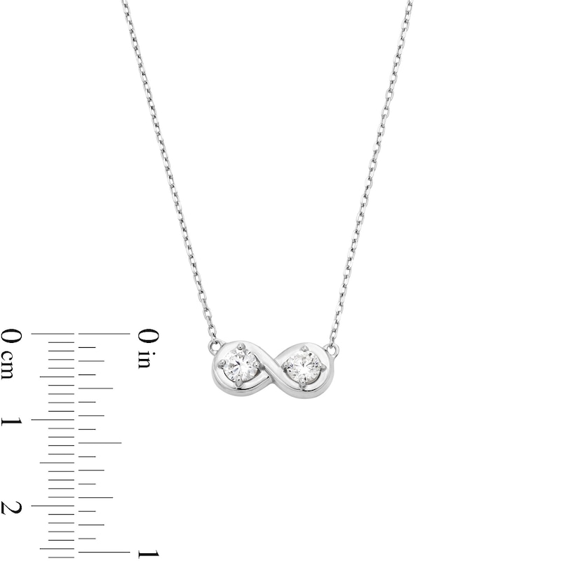 Main Image 4 of Zales x Nungu 3/8 CT. T.W. Diamond Infinity Necklace in 14K White Gold