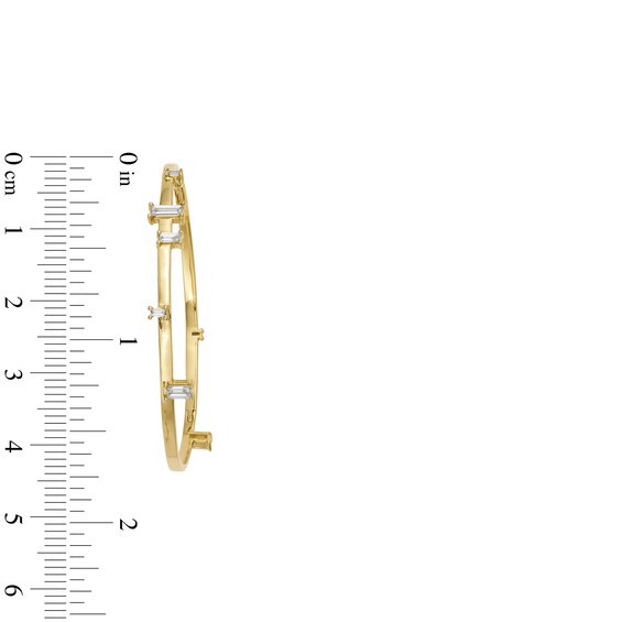 Zales x Dorian Webb 3/4 CT. T.w. Baguette Diamond Station Hoop Earrings in 14K Gold