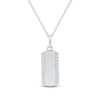 Thumbnail Image 1 of 1/6 CT. T.W. Diamond Border Dog Tag Pendant in 10K White Gold