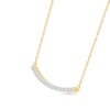 Thumbnail Image 2 of 1/3 CT. T.W. Diamond Curved Bar Necklace in 10K Gold