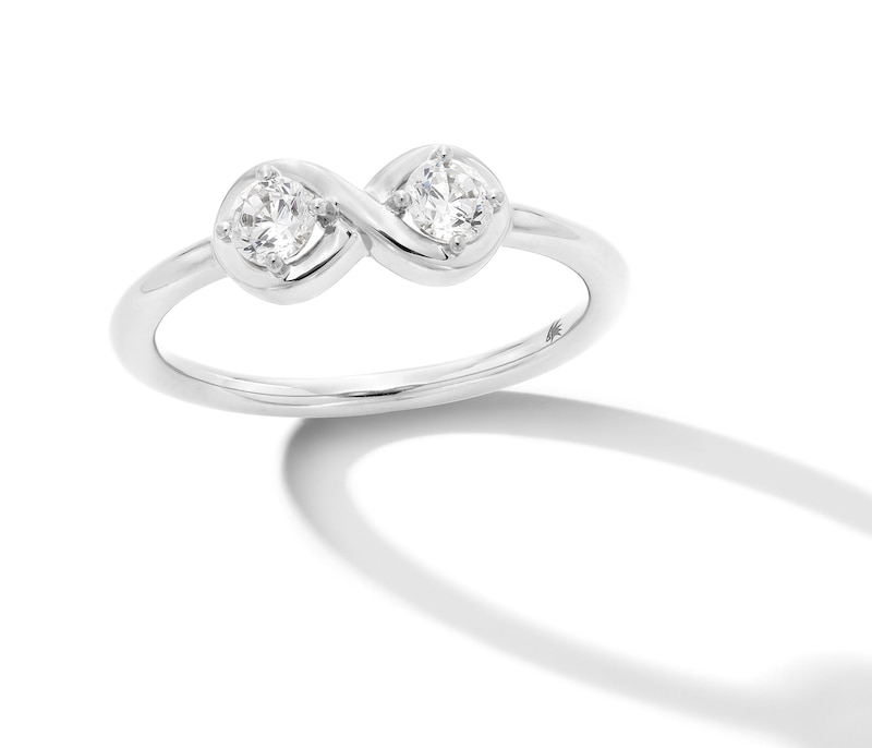 Main Image 1 of Zales x Nungu 3/8 CT. T.W. Diamond Infinity Ring in 14K White Gold