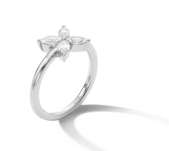 Zales x Nungu 3/4 CT. T.w. Marquise Diamond Flower Ring in 14K White Gold