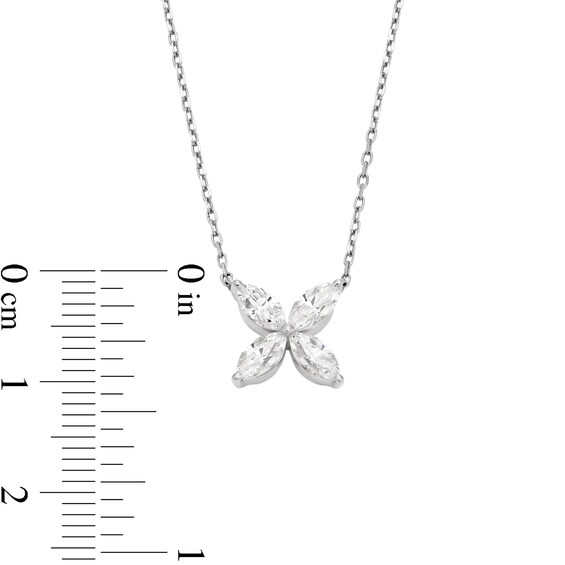Zales x Nungu 3/4 CT. T.w. Marquise Diamond Flower Necklace in 14K White Gold