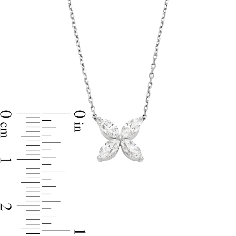 Main Image 4 of Zales x Nungu 3/4 CT. T.W. Marquise Diamond Flower Necklace in 14K White Gold