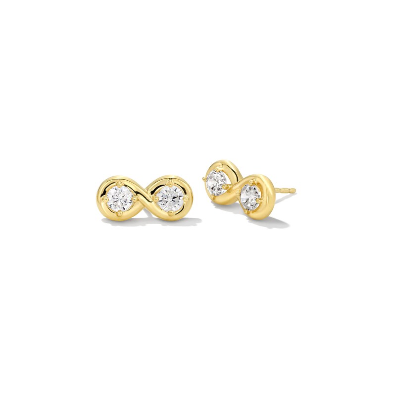 Main Image 1 of Zales x Nungu 3/4 CT. T.W. Diamond Infinity Stud Earrings in 14K Gold