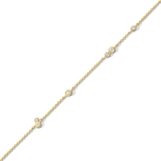 Zales x Dorian Webb 1/6 CT. T.w. Diamond Station Bracelet in 14K Gold - 7.5”