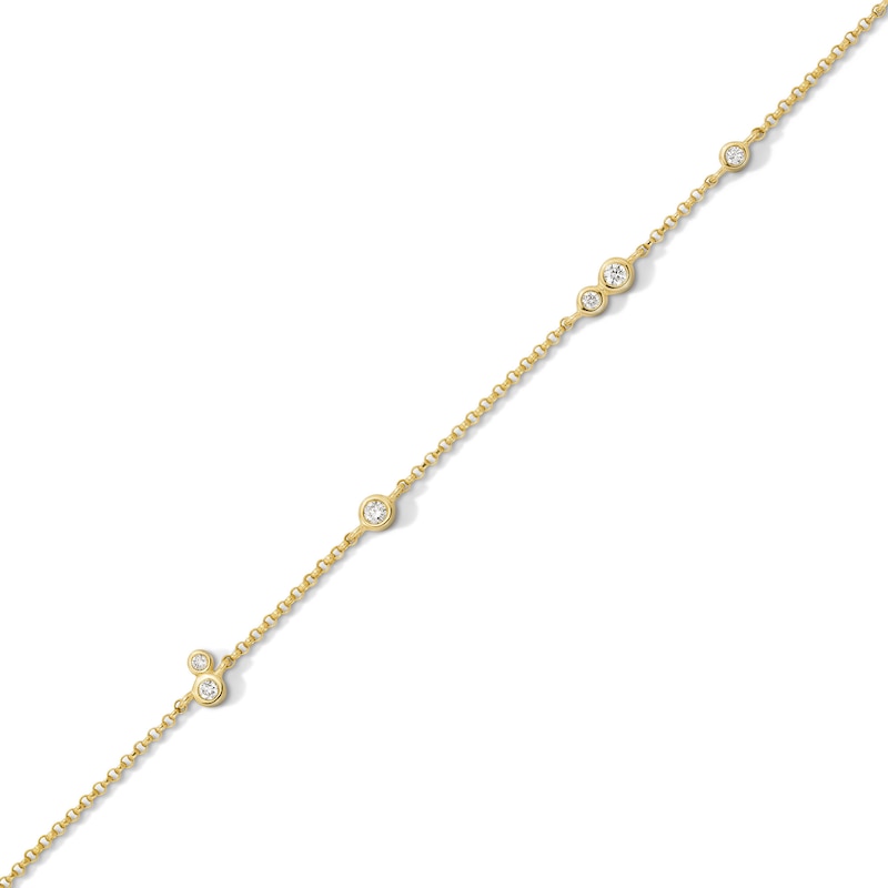 Main Image 1 of Zales x Dorian Webb 1/6 CT. T.W. Diamond Station Bracelet in 14K Gold - 7.5”