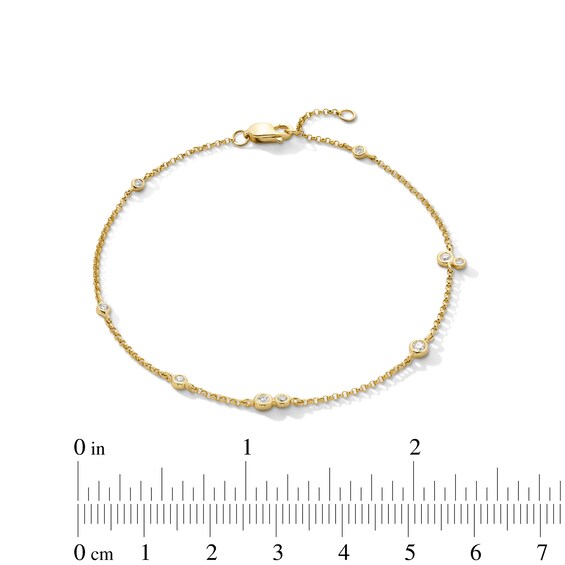 Zales x Dorian Webb 1/6 CT. T.w. Diamond Station Bracelet in 14K Gold - 7.5”