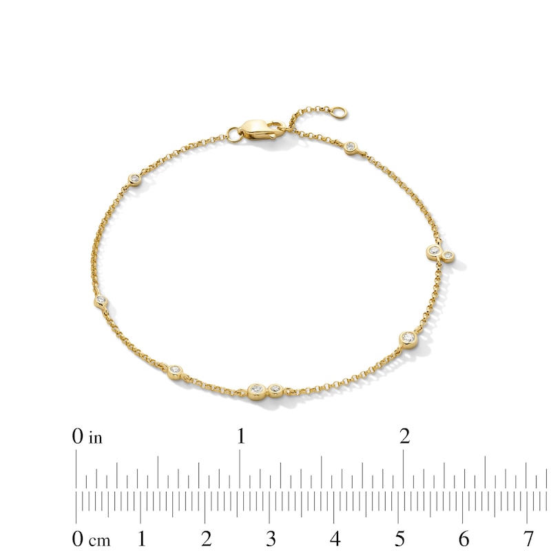 Main Image 4 of Zales x Dorian Webb 1/6 CT. T.W. Diamond Station Bracelet in 14K Gold - 7.5”