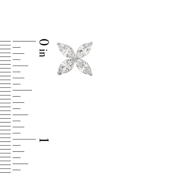 Zales x Nungu 1-1/2 CT. T.w. Marquise Diamond Flower Stud Earrings in 14K White Gold