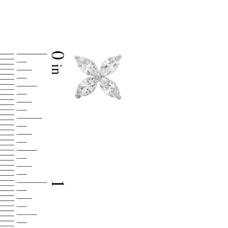 Main Image 3 of Zales x Nungu 1-1/2 CT. T.W. Marquise Diamond Flower Stud Earrings in 14K White Gold