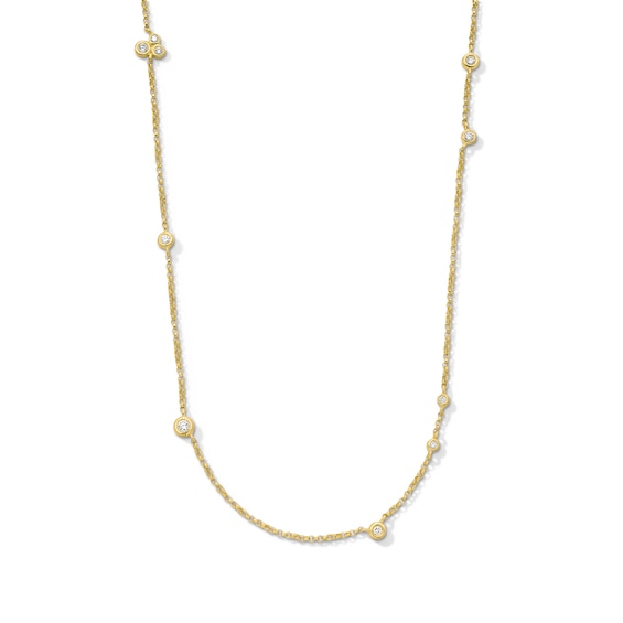 Zales x Dorian Webb 1/4 CT. T.w. Diamond Station Necklace in 14K Gold