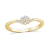 Thumbnail Image 1 of 1/6 CT. T.W. Marquise and Round Diamond Sunburst Contour Promise Ring in 10K Gold