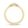 Thumbnail Image 3 of 1/6 CT. T.W. Marquise and Round Diamond Sunburst Contour Promise Ring in 10K Gold