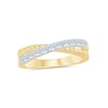 Thumbnail Image 1 of 1/2 CT. T.W. Certified Lab-Grown Diamond Rope Criss-Cross Ring in 14K Gold (F/SI2)