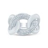 Thumbnail Image 2 of 1/2 CT. T.W. Diamond Cuban Curb Link Ring in 10K White Gold