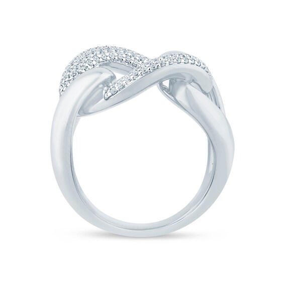 1/2 CT. T.w. Diamond Cuban Curb Link Ring in 10K Gold
