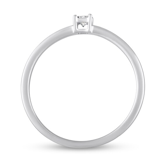 1/10 CT. Princess-Cut Diamond Solitaire Ring in 10K White Gold (I/I1)