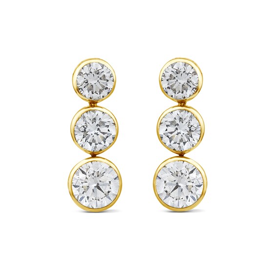1 CT. T.w. Certified Lab-Grown Diamond Graduated Three Stone Drop Earrings in 14K Gold (F/Si2)