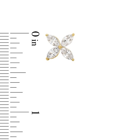 Zales x Nungu 1-1/2 CT. T.w. Marquise Diamond Flower Stud Earrings in 14K Gold