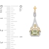Thumbnail Image 3 of Enchanted Disney Tiana Emerald-Cut Green Quartz and Peridot with Diamond Drop Earrings in Sterling Silver and 10K Gold