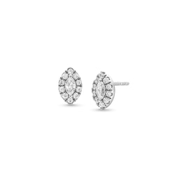 1/5 CT. T.W. Marquise Diamond Frame Stud Earrings in 10K White Gold