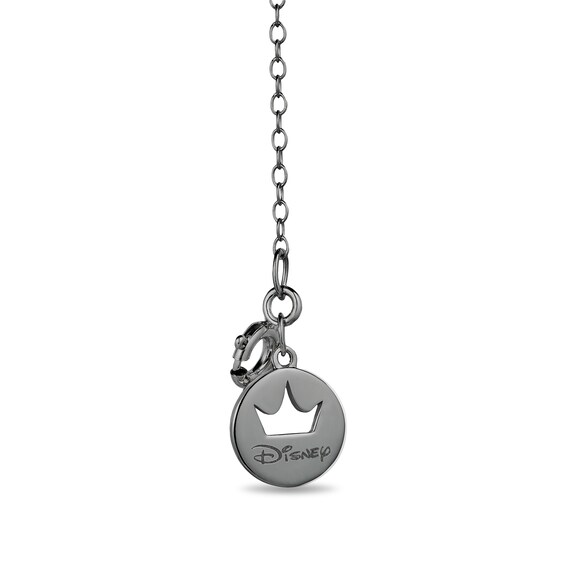 Enchanted Disney Villains Maleficent Pear-Shaped Onyx and 1/8 CT. T.w. Diamond Horn Heart Pendant in Sterling Silver