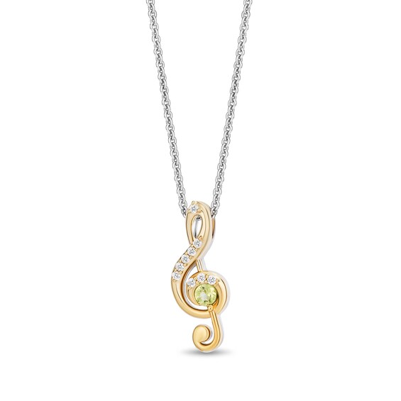 Collectorâs Edition Enchanted Disney The Princess and the Frog Treble Clef Pendant in Sterling Silver and 10K Gold