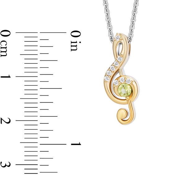 Collectorâs Edition Enchanted Disney The Princess and the Frog Treble Clef Pendant in Sterling Silver and 10K Gold