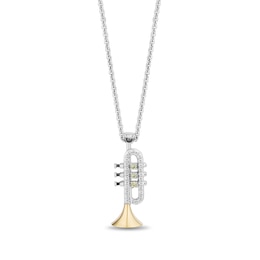 Collector’s Edition Enchanted Disney The Princess and the Frog Trumpet Pendant in Sterling Silver and 10K Gold