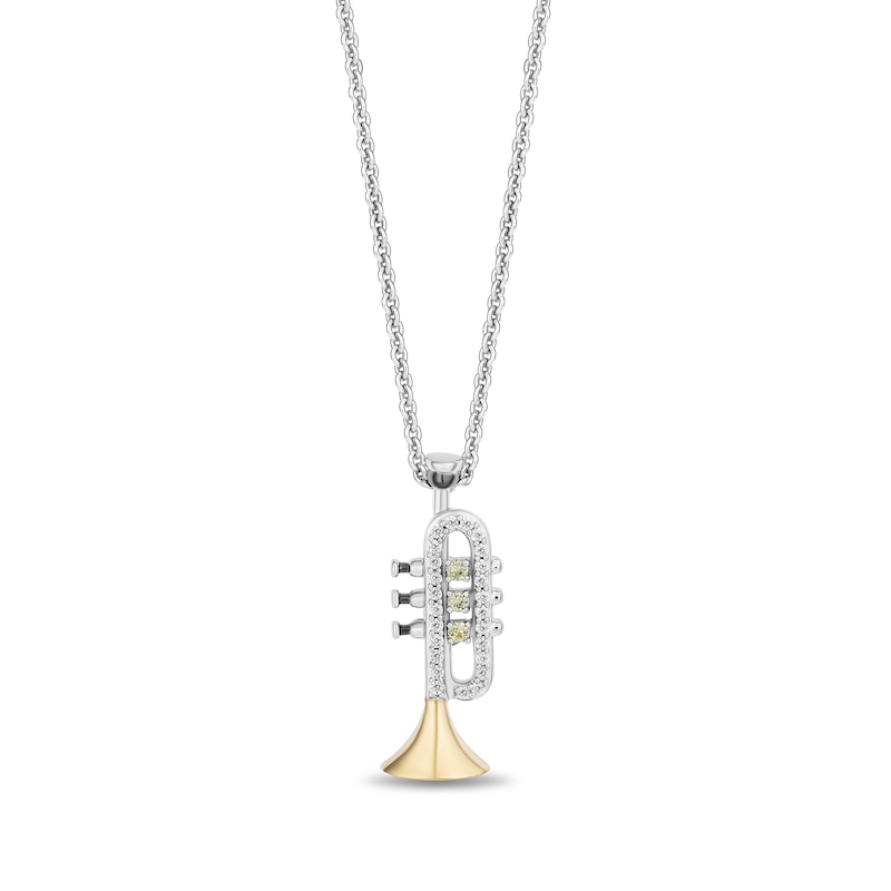 Main Image 1 of Collector’s Edition Enchanted Disney The Princess and the Frog Trumpet Pendant in Sterling Silver and 10K Gold