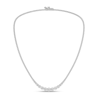 5 CT. T.W. Lab-Grown Diamond Graduated Riviera Necklace in 14K White Gold (F/SI2) - 17”