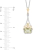 Thumbnail Image 3 of Enchanted Disney Tiana Emerald-Cut Green Quartz and Peridot with Diamond Pendant in Sterling Silver and 10K Gold - 19”