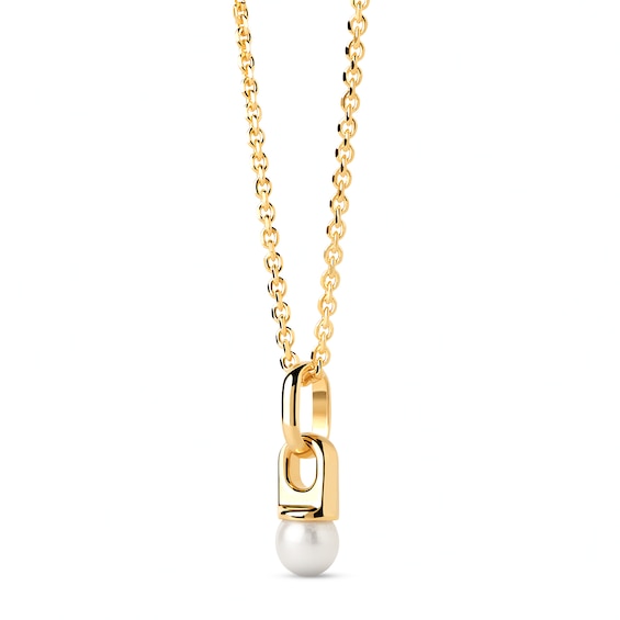 PDPAOLAâ¢ at Zales 5.0mm Freshwater Cultured Pearl Drop Pendant in Sterling Silver with 18K Gold Plate - 19â