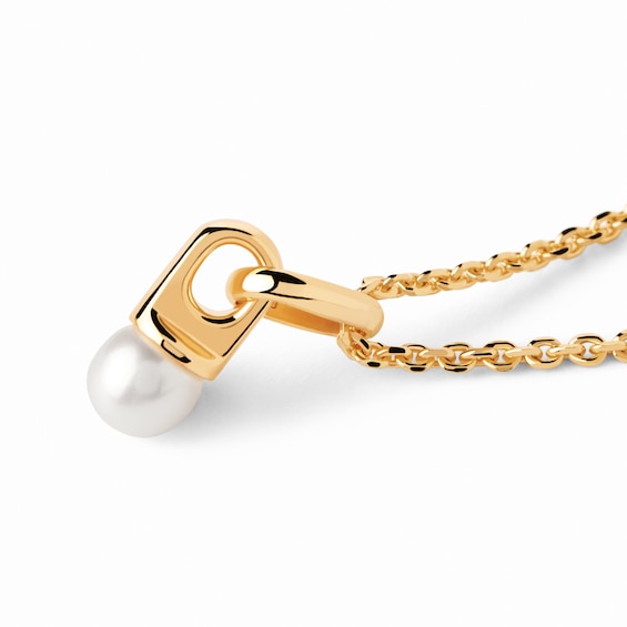 PDPAOLAâ¢ at Zales 5.0mm Freshwater Cultured Pearl Drop Pendant in Sterling Silver with 18K Gold Plate - 19â