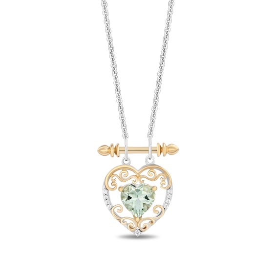 Collectorâs Edition Enchanted Disney The Princess and the Frog Filigree Heart Necklace in Sterling Silver and 10K Gold