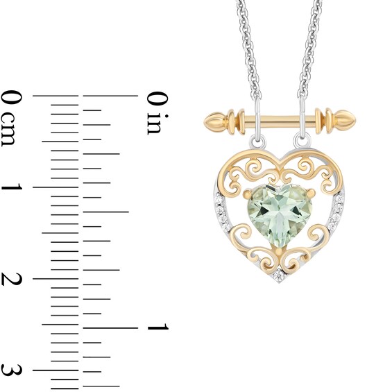 Collectorâs Edition Enchanted Disney The Princess and the Frog Filigree Heart Necklace in Sterling Silver and 10K Gold
