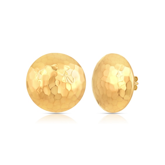 Textured Stud Earrings in Sterling Silver with 14K Gold Plate