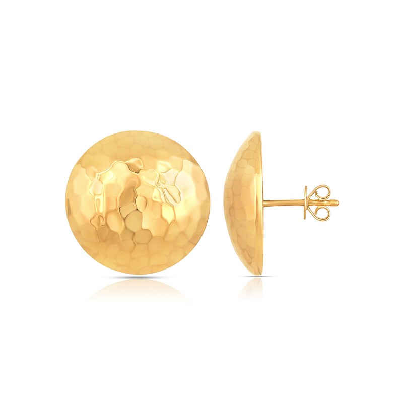 Main Image 2 of Textured Stud Earrings in Sterling Silver with 14K Gold Plate